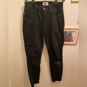 PAIGE jeans- black Verdugo skinny ankle fringe cropped denim jeans size 28